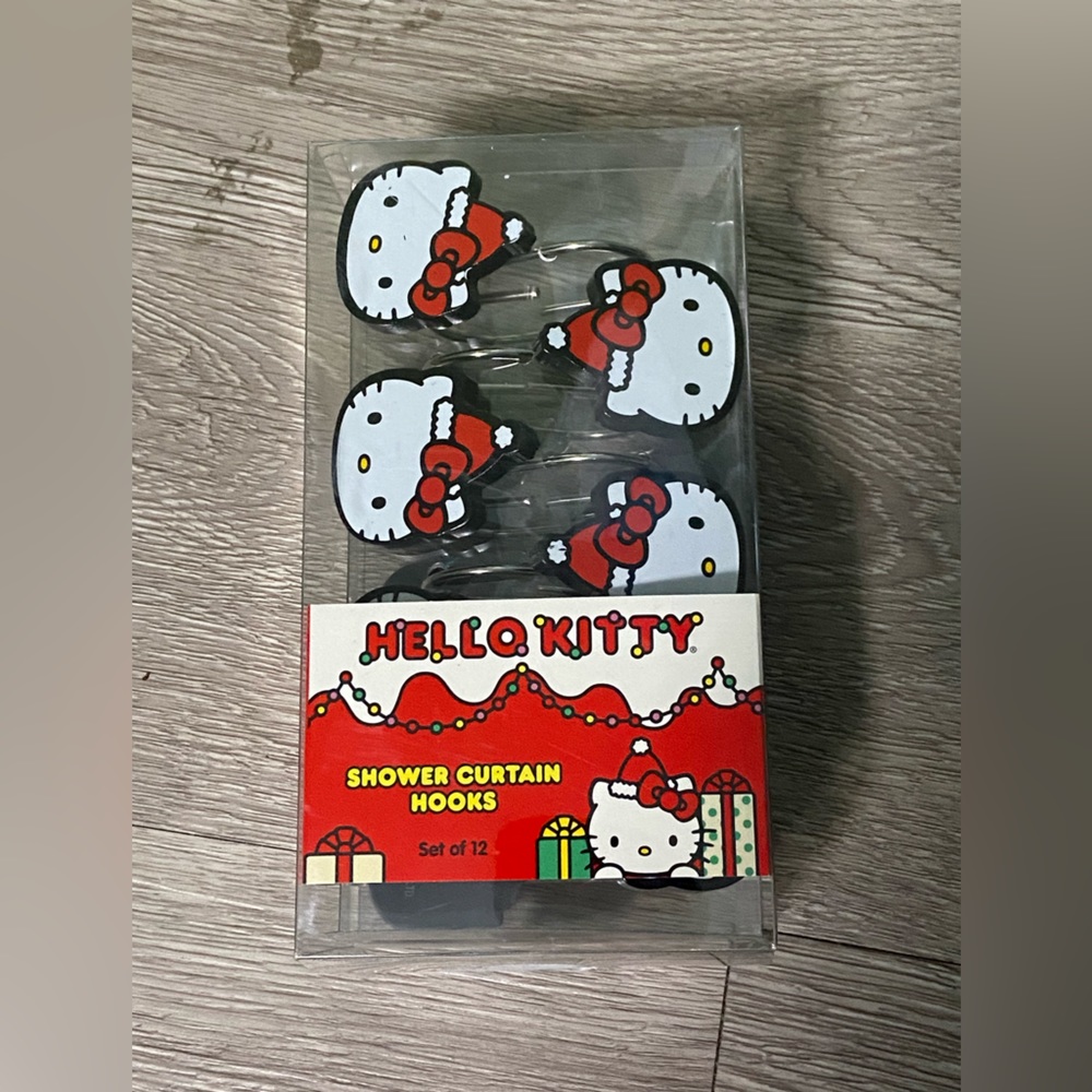 Hello Kitty Christmas Shower Curtain Hooks